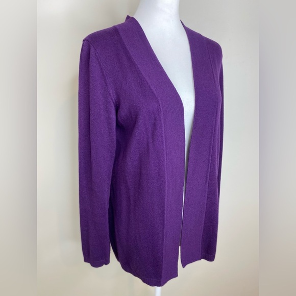 Talbots Purple Women's Buttery Soft Cotton Blend Cardigan Sweater Sz SP - Picture 2 of 7